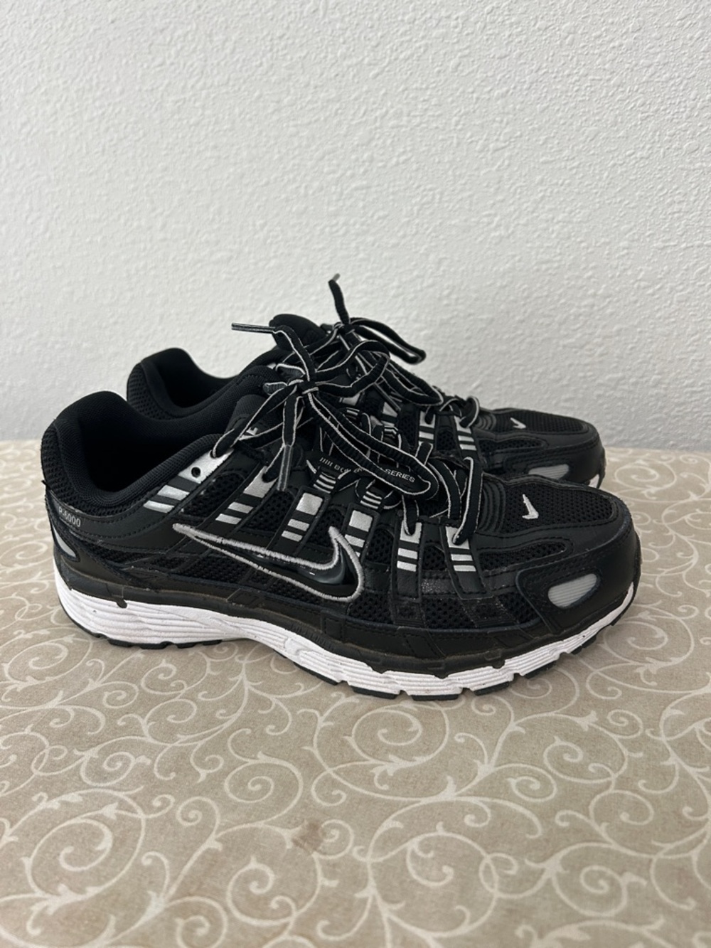 Nike P-6000 Black and White and Silver